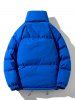 Letter Printed Detachable Collar Design Puffer Padded Jacket -  