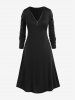 Plus Size Rhinestone Cutout Zip Front Midi Dress -  