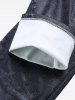 Plus Size Fleece Lining Pockets 3D Print Jeggings -  