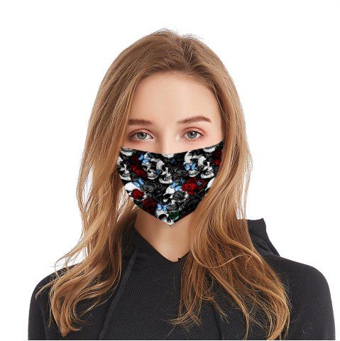 Gothic  Butterfly Rose Skull Washable Mask