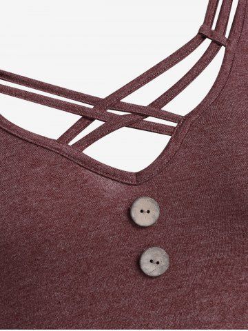 Plus Size Floral Lace Panel Crisscross T-shirt