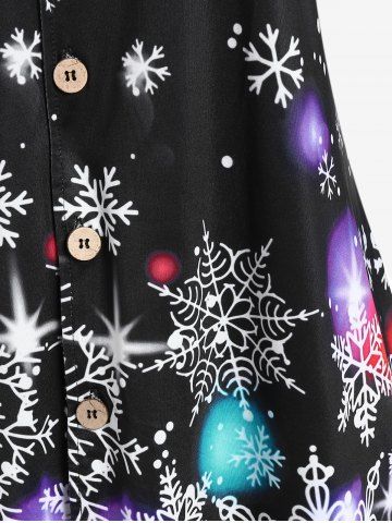 Plus Size 3D Sparkles Snowflakes Printed Christmas Shirt