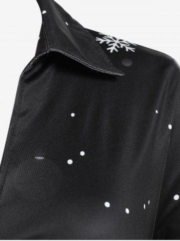 Plus Size 3D Sparkles Snowflakes Printed Christmas Shirt