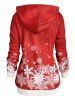 Snowflake Print Christmas Hoodie and Graphic Leggings Plus Size Christmas Outerwear Outfit -  