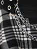 Jupe-Culotte à Carreaux Embelli de Chaîne de Grande Taille - Noir 1x | US 14-16