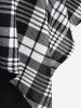Jupe-Culotte à Carreaux Embelli de Chaîne de Grande Taille - Noir 2x | US 18-20