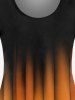 T-shirt Longues Manches à Imprimé Citrouille et Halloween - Orange 
