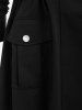 Veste Taille à Cordon de Grande Taille avec Poches à Rabat - Noir L | US 12
