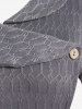 Plus Size Honeycomb Textured Button Embellish Knitwear -  