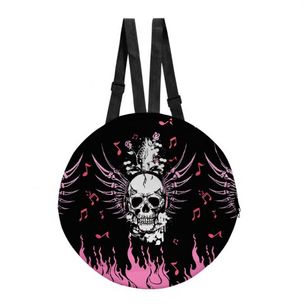 Gothic Flame Skull Print Round Backpack