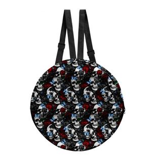 Gothic Butterfly Rose Skull Print Round Backpack