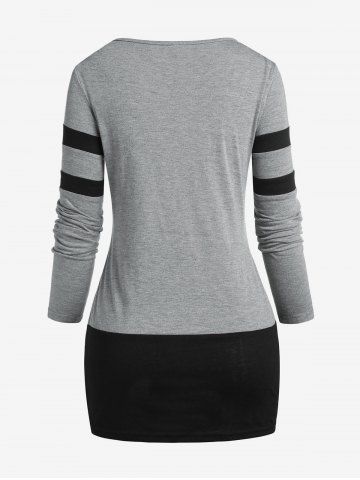 Plus Size Cowl Front Blouson 2 in 1 T-shirt