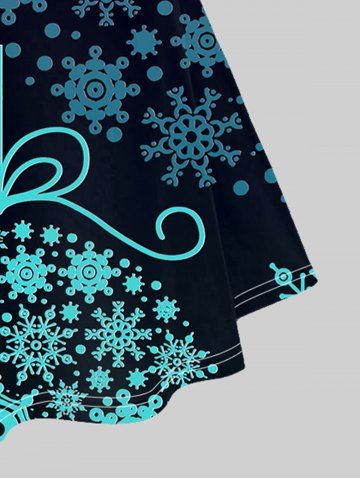Plus Size Christmas 3D Print Snowflake Ombre Dress