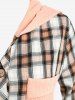 Plus Size Plaid Pocket Textured Hooded Shirt and Ripped Pencil Jeans Outfit -  