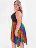 Plus Size Ombre Snake Print Lace Up Handkerchief Dress -  