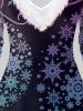 Robe Ombre à Imprimé Flocon de Neige 3D Grande Taille - Violet clair S | US 8