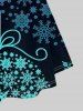 Plus Size Christmas 3D Print Snowflake Ombre Dress -  