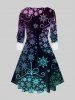 Robe Ombre à Imprimé Flocon de Neige 3D Grande Taille - Violet clair 2X | US 18-20
