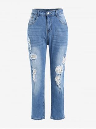 Plus Size High Rise Ripped Skinny Jeans