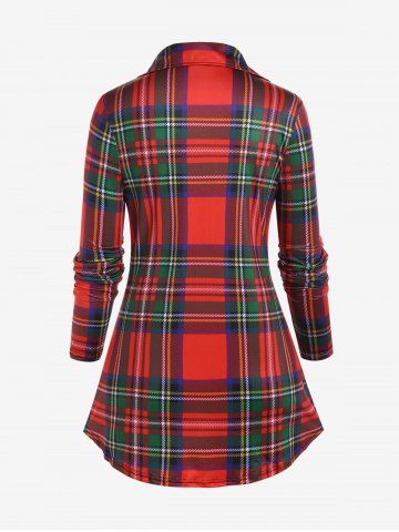 Plus Size Long Sleeve Plaid Button Up Shirt