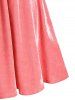 Robe Evasée Anneau en O de Grande Taille en Velours à Lacets - Rose clair 1X | US 14-16