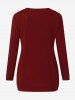 Sweat-shirt Doublé en Molleton à Imprimé Pissenlit Grande Taille - Rouge foncé 3XL