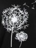 Plus Size Dandelion Print Fleece Lining Sweatshirt -  