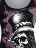 T-shirt Bicolore Gothique à Imprimé Crâne à Manches Raglan - Concorde M | US 10