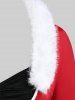 Top Haut Bas en Blocs de Couleurs Père Noël Panneau en Fausse Fourrure Grande Taille - Rouge 3x | US 22-24
