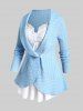 Plus Size Faux Twinset Cable Knit Top -  