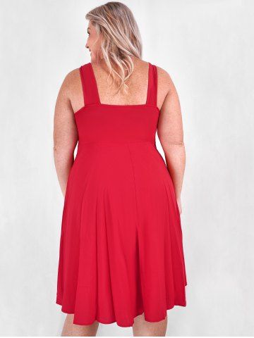 Plus Size Sweetheart Neck Ruched Bust Vintage Pin Up Dress