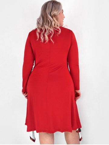 Plus Size Plaid Asymmetric Midi Dress