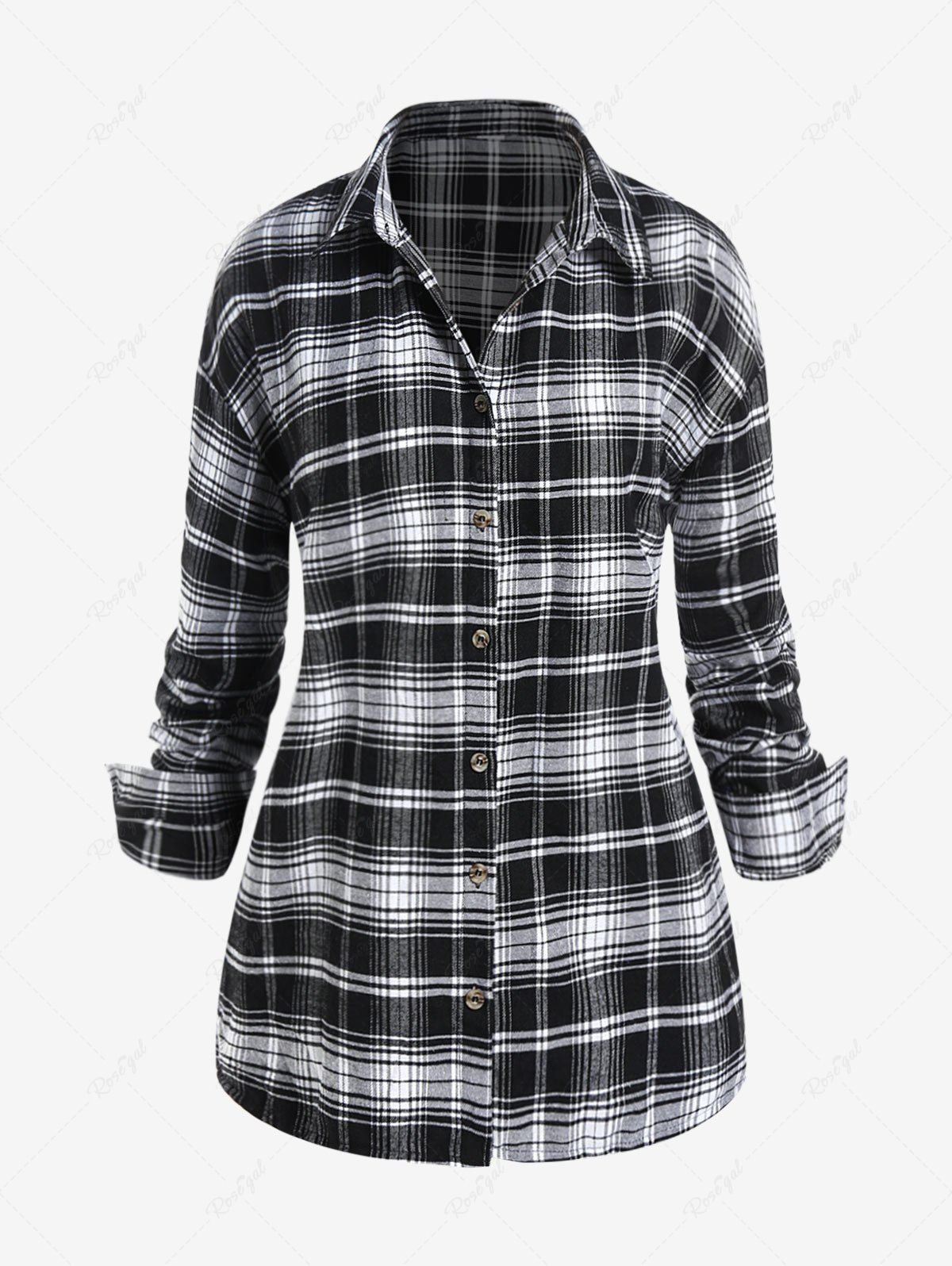 Best Plus Size Classic Checked Shirt  