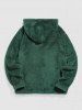 Tiger Embroidered Fluffy Hoodie -  