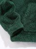 Tiger Embroidered Fluffy Hoodie -  
