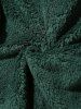 Tiger Embroidered Fluffy Hoodie -  
