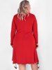 Plus Size Plaid Asymmetric Midi Dress -  