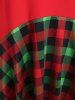 Plus Size Plaid Asymmetric Midi Dress -  