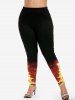 Plus Size 3D Sparkles Christmas Tree Printed Skinny Leggings -  