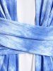 Plus Size Tie Dye Lace Trim Shawl Neck Belt 2 in 1 Tee -  