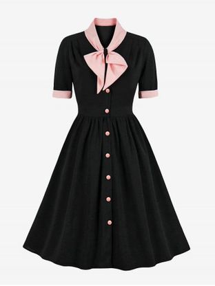 Robe Vintage Nouée de Grande Taille Années 1950