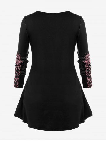 Halloween Long Sleeve Skull Ghost Print T-shirt