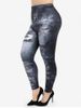 Plus Size 3D Printed Jeggings -  