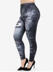 Plus Size 3D Printed Jeggings -  
