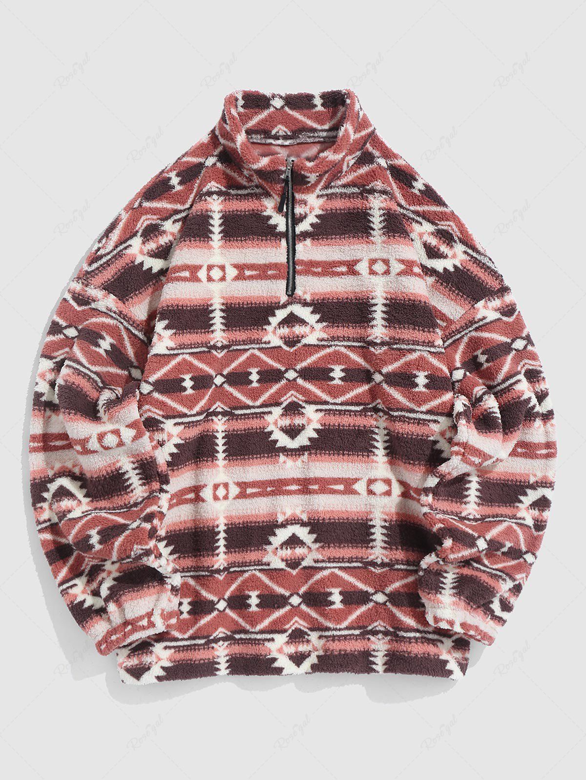 Buy Ethnic Tribal Aztec Printed Fluffy Sweatshirt  