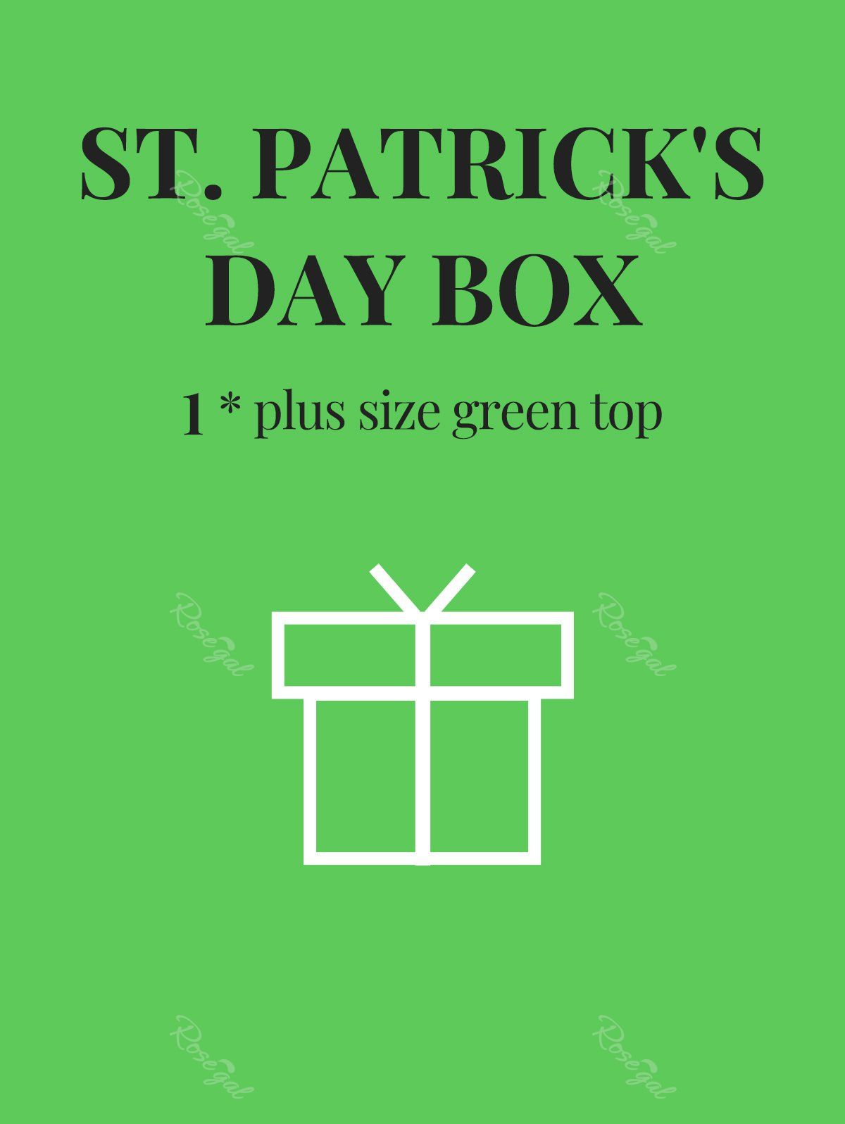 ROSEGAL Boîte - Grande Taille 1 * Top Vert Aléatoire De La Saint-Patrick Vert 2X