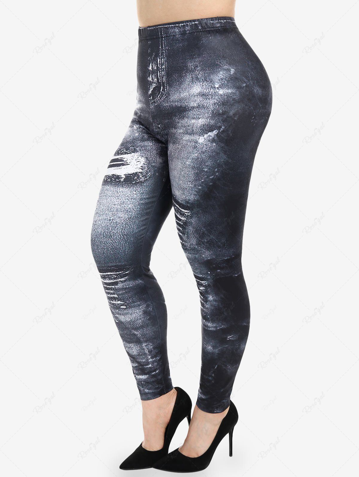 Outfit Plus Size 3D Printed Jeggings  