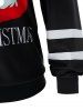 Christmas Santa Print Hoodie and High Rise Cutout Twist Leggings Plus Size Outerwear Outfit -  
