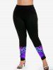 Halloween Galaxy Pumpkin Ghost Print Tee and Glitter Light Leggings Outfit -  