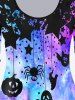 Halloween Galaxy Pumpkin Ghost Print Tee and Glitter Light Leggings Outfit -  